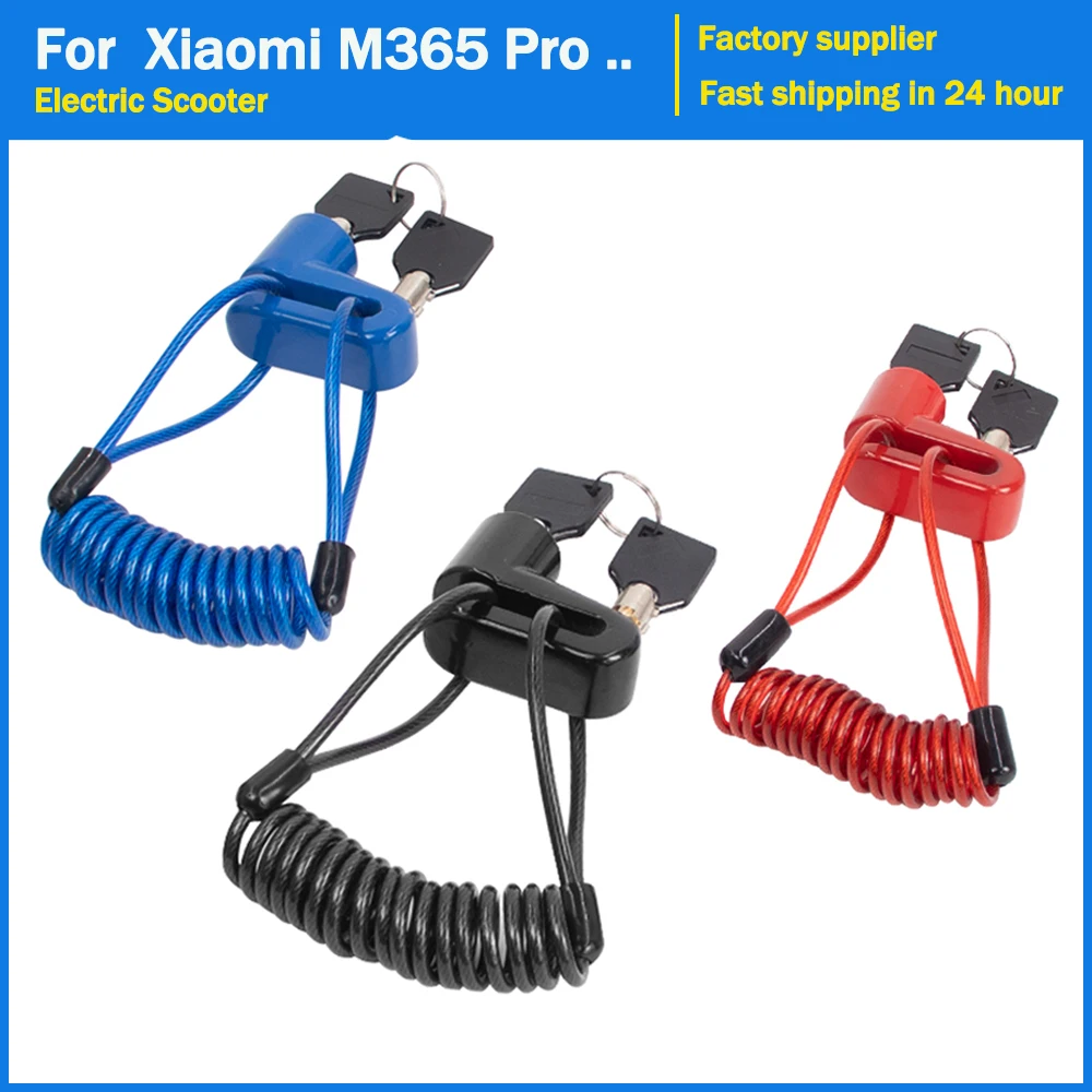 

Red/Blue/Black Durable Anti-theft Brake Disc Disk Rotor Safety Lock for Xiaomi M365 Pro 1S Electric Scooter with Storage Line