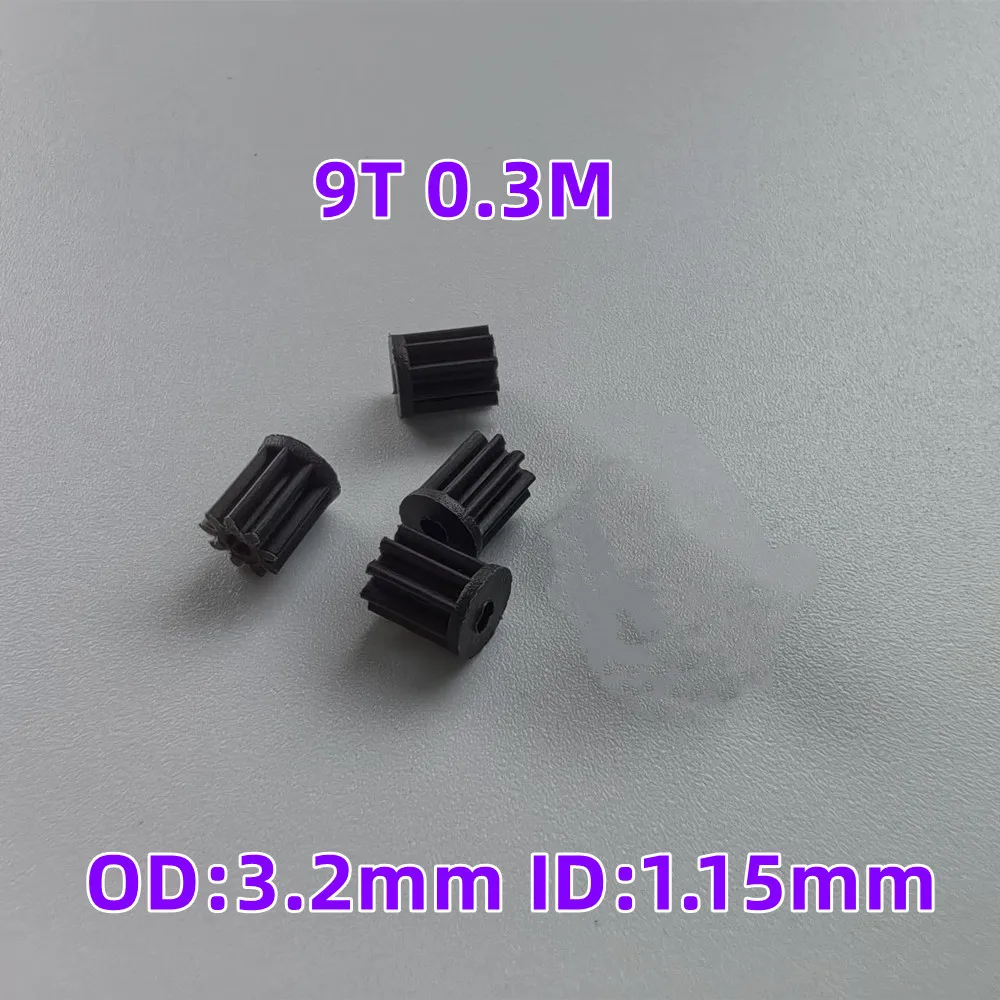 Roue D'engrenage En Plastique Blanc, Module De 0.3M 9T Dents, Axe De Moteur D'engrenage Adapté à L'arbre De 0.8mm 1mm, Pièces De Rechange Pour Drone RC Quadcopter