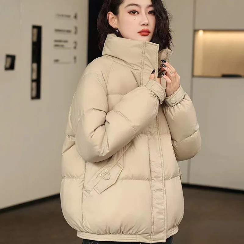 23 New Women Down Loose Warm Outwear Jacket Winter Coat Female Short Parkas Versatile Leisure Time Simplicity Overcoat Clothing