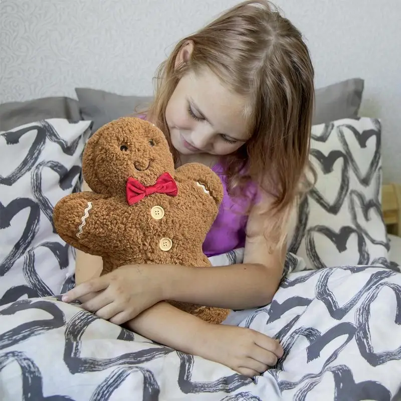 40cm Gingerbread Man Plush Pillow Cushion Gingerbread House Throw Pillow  Room Decor Plushies Children Birthday Christmas Gifts 3