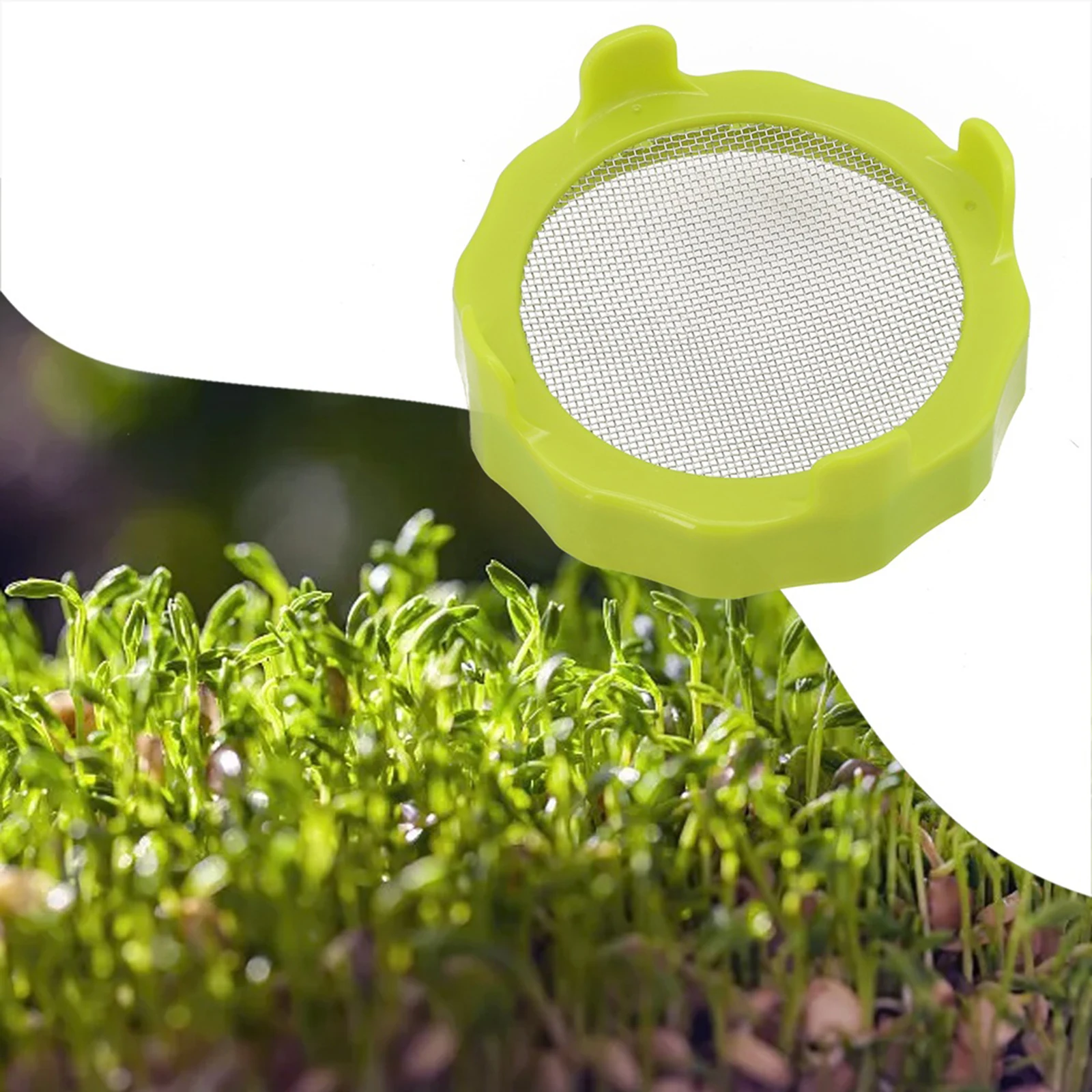 1pc Plastic Sprout Lid For Wide Mouth Jars Grow Bean Sprouts Alfalfa Salad Garden Supply Stainless Steel Mesh Design sprouting jars kit