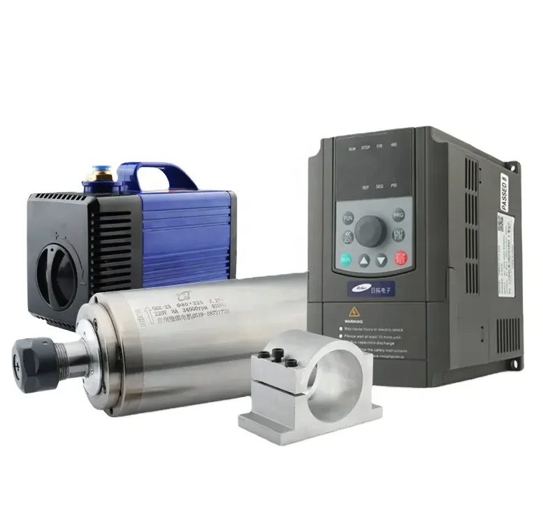 Motore Mandrino Elettrico 2.2 kW (2200W) con Inverter VFD, 4 Cuscinetti, ER20, Raffreddato ad Acqua, 80mm, 220V/380V - Image 6