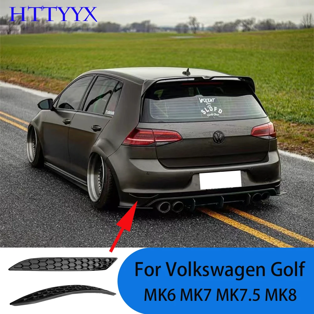 Глянцевый черный отражатель для заднего бампера, сотовая двухсторонняя лента для крепления Volkswagen Golf 6/7/7.5/8 GTI R Standard 2009-2023