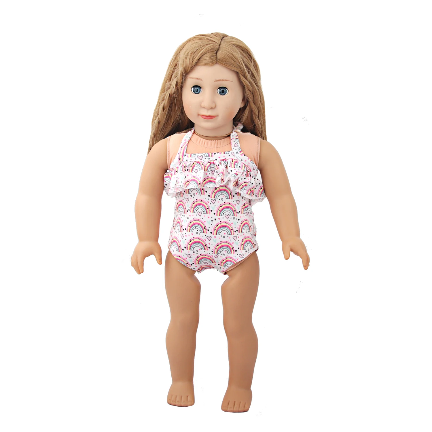 Sling Swimsuit Flower Rianbow Pony Iron Tower Bikini Swimsuit For 43cm Baby New Born&American 18 Inch,OG Girl Doll Accessories
