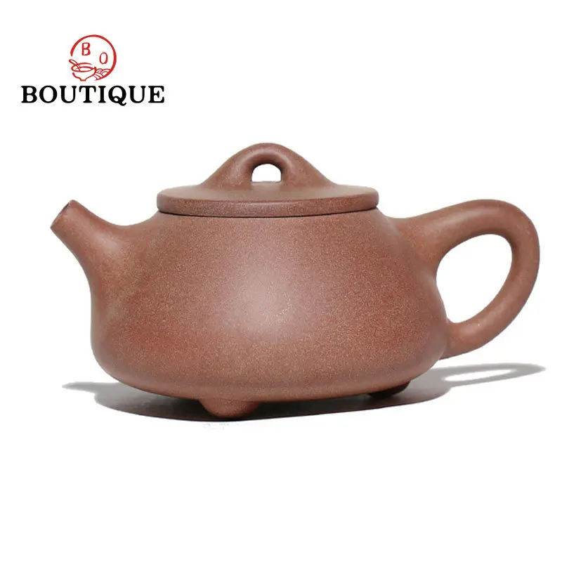 

260ML Boutique Yixing Purple Sands Tea Pot Handmade Raw Ore Peach Blossom Mud Stone Gourd Pot Tea Making Pot Kung Fu Puer Taeset