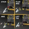 200A MIG Welder 4 in 1 MIG/Flux MIG/Lift TIG/Stick Welder 110/220V Dual Voltage Aluminum Welding Machine Spool Gun Compatible 5