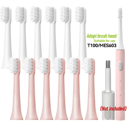 6/12Pcs Replacement Brush Heads For  MIJIA T100 Mes603 Electric Toothbrush Vacuum DuPont Soft Bristle Suitable Nozzles