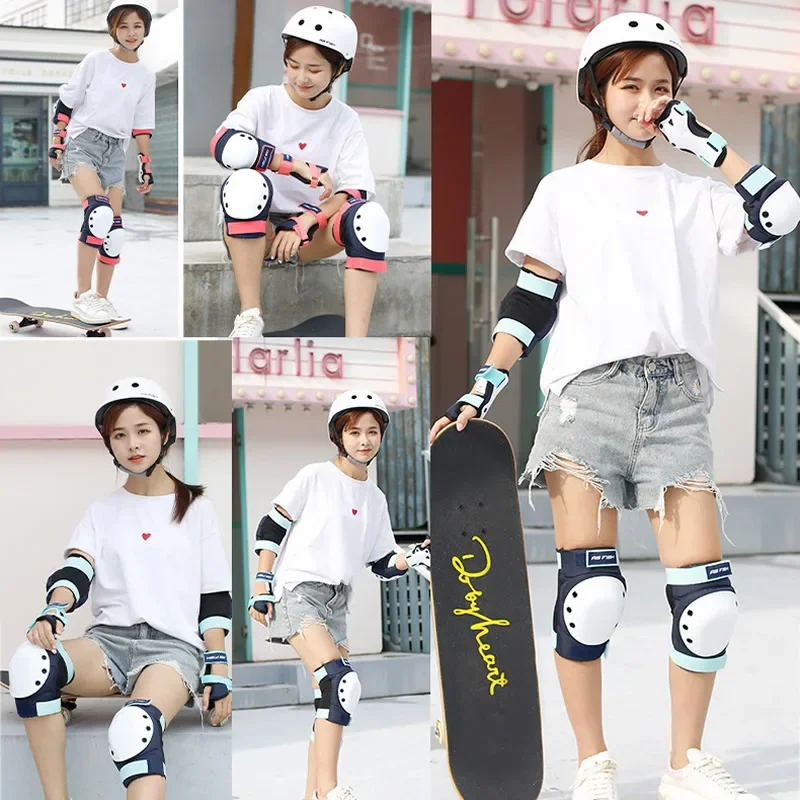 Protective Gear Set Roller Skating Protector Helmet Kneepads Elbow Pad Hand Head For Teenage Adults Outdoor Cycling Rock Climbing