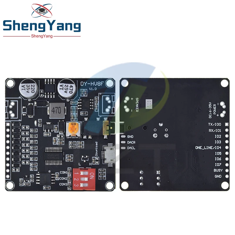 1/2/5PCS DY-HV8F 12V/24V Netzteil10W/20W Sprachwiedergabe Modul TZT unterstützt Micro SD Karte MP3 Musik Player für Arduino