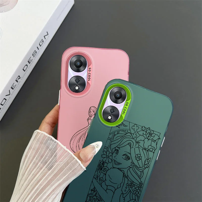 Disney Princess Rapunzel Per Oppo A 31 37 38 55 57 58 74 76 78 94 98 Reno 6 7 8 Z T Pro Custodia Per Telefono Colorata Soft Funda Silicone