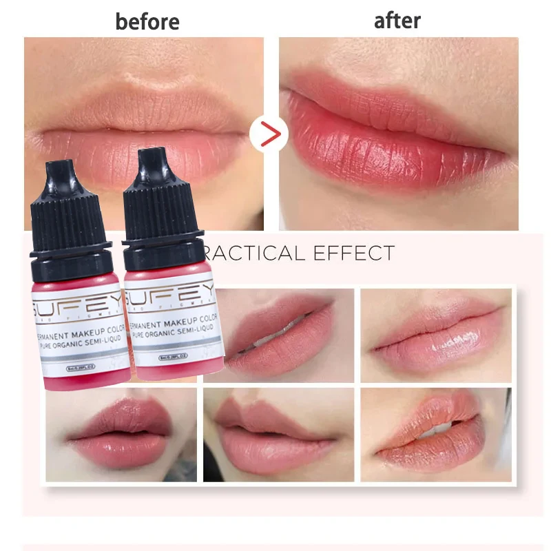 

Lips Microblading Pigments 5ml Tattoo Ink Lip Tint Eyebrows Body Art Nude Color Tattoo Paints Ink For Permanent Makeup Machines