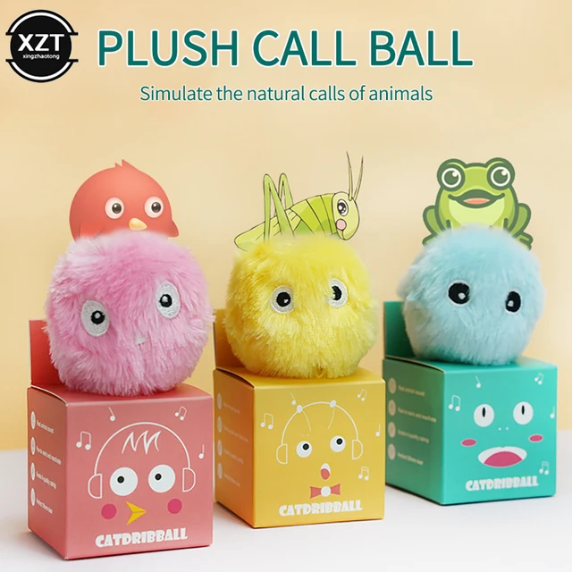 Cat Toys Interactive Ball Plush Electric Catnip Training Toy Kitten Touch Sounding Pet Smart  Product Squeak Toy Ball Cat Suppli 2