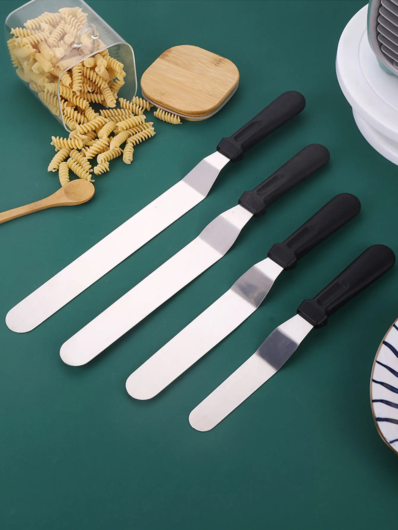 Cake Spatula Stainless Steel Cake Spatula Non-slip Plastic Handle Cream Butter Frosting Tool
