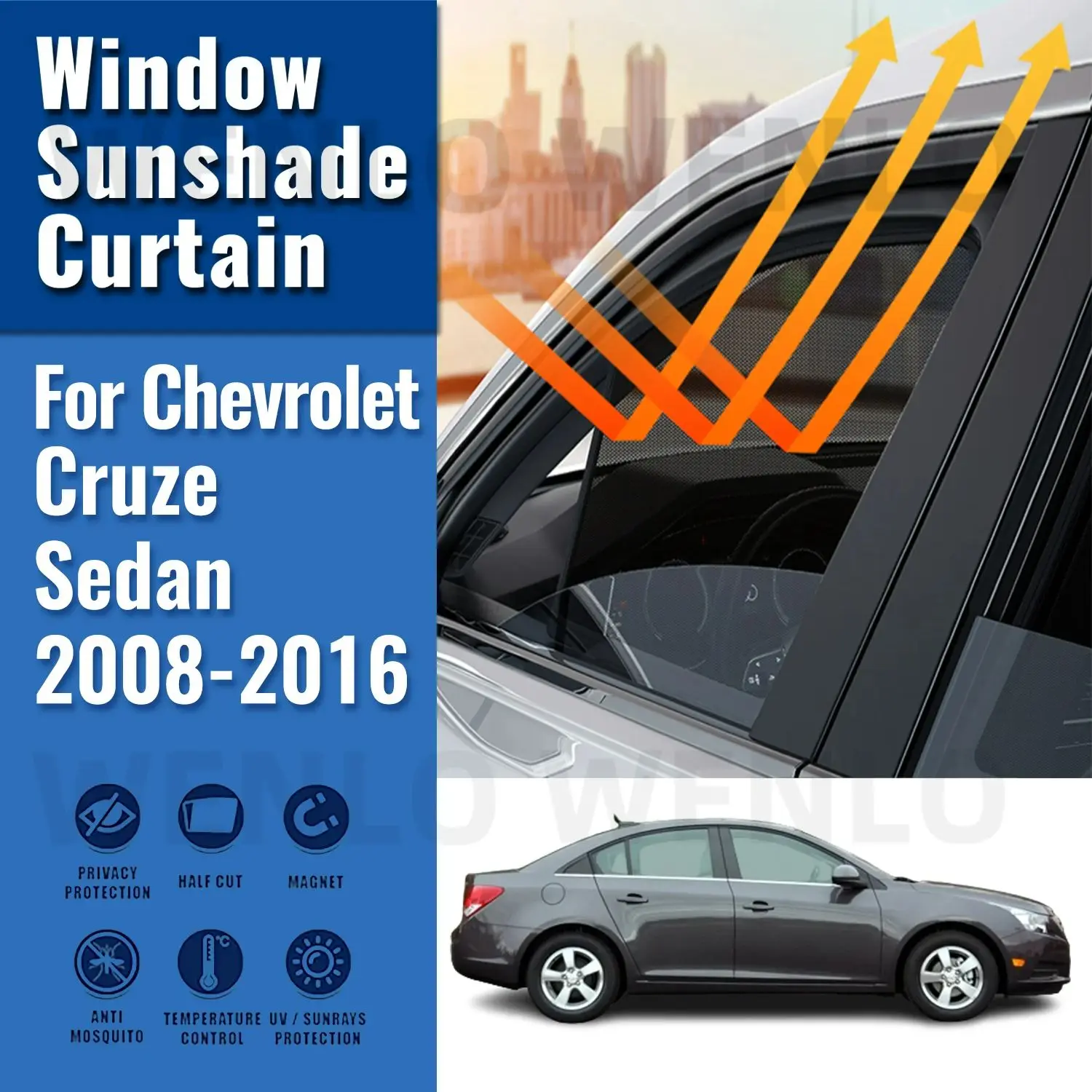 

Автомобильный солнцезащитный козырек для Chevrolet Holden Cruze Sedan 2008-2016, лобовое стекло, магнитная сетчатая занавеска, заднее боковое стекло, солнцезащитный козырек