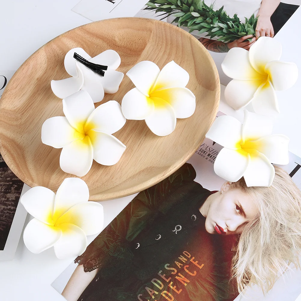 25pcs Tropical Flower Hair Clips Hawaiian Flower Hairpin Plumeria Hair
