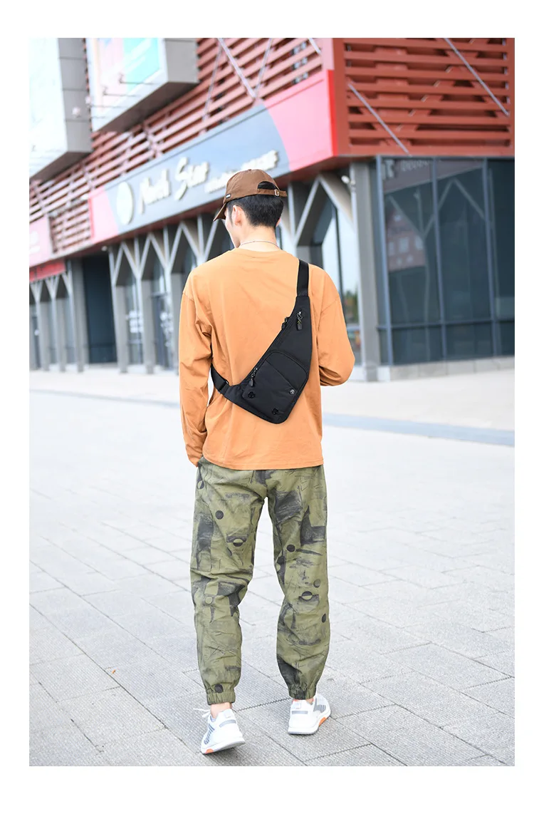 Men‘s New Trendy Casual Shoulder Bag Leisure Travel Sports Outdoor Pack Messenger Crossbody Sling Chest Bag Pack for Male Female