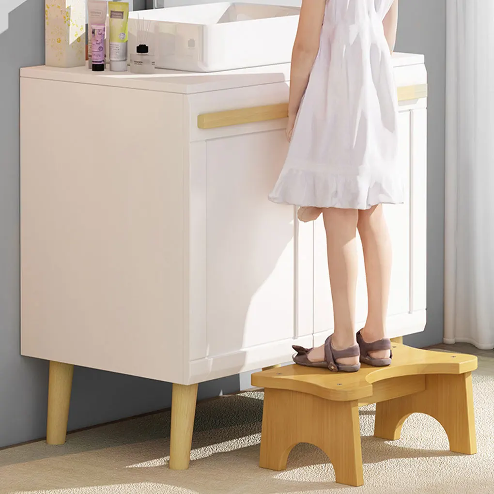 Bamboo Toilet Stool Bathroom Waterproof Non Slide Poop Seat Adult Washroom Stand Old People Squat Bench Travel Log color