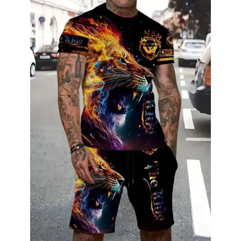 Men's Beach Short Sleeve Tracksuit Set