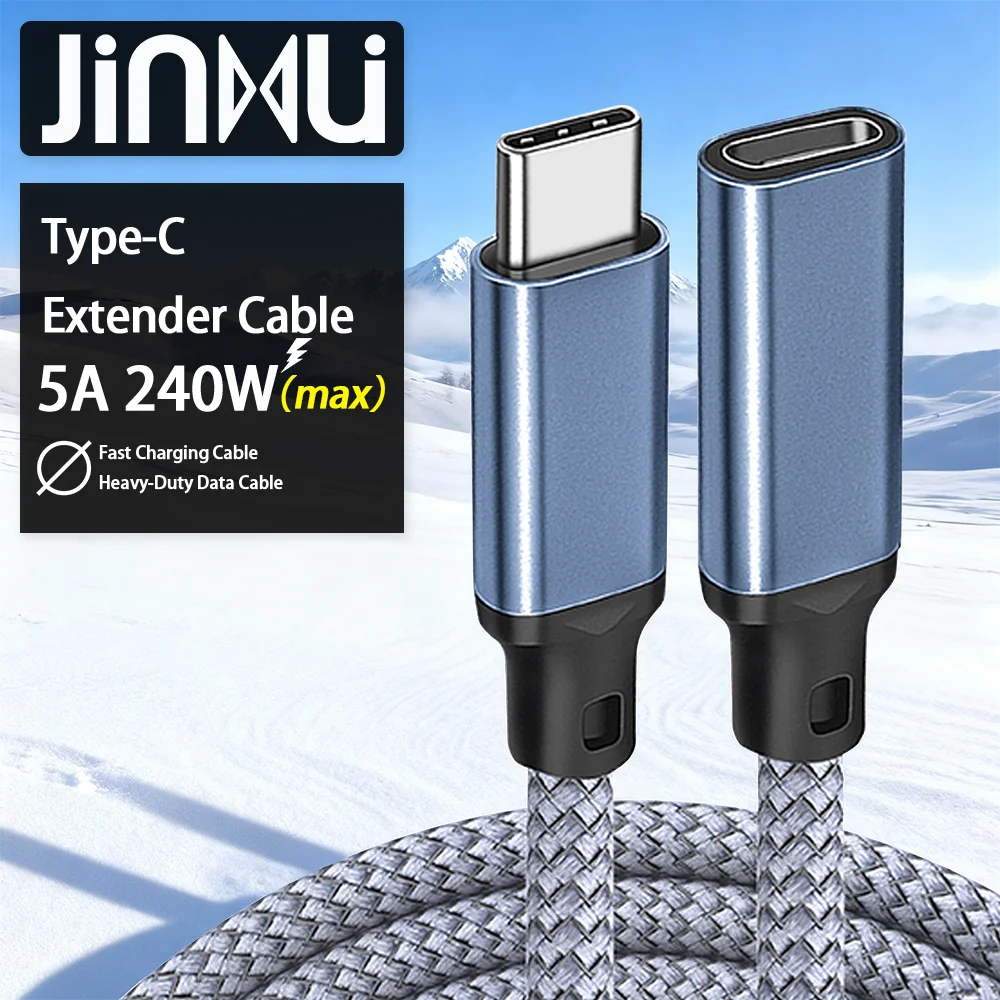 Premium Braided High-Speed Type-C Charging & Data Cable – Super Fast 240W Power Extension (Multiple Lengths Available)