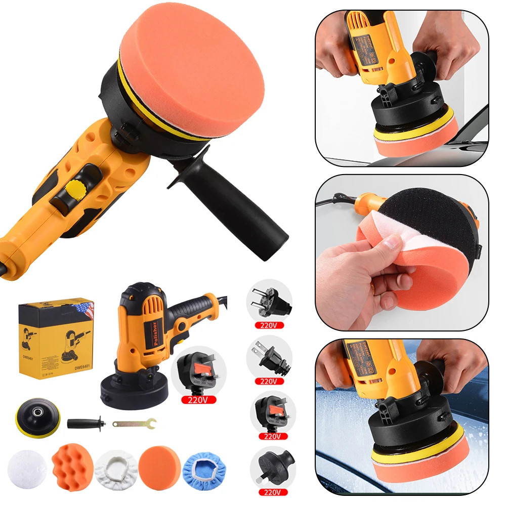 16pcs/set Electric Car Polisher Machine 220V 700W 600-3700r/min