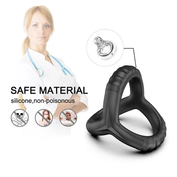 Penis Cock Ring on for Men Delay Ejaculation Erection Sex Shop Toys for Couple Sextoy Penisring Man  Enlarger Rings 3