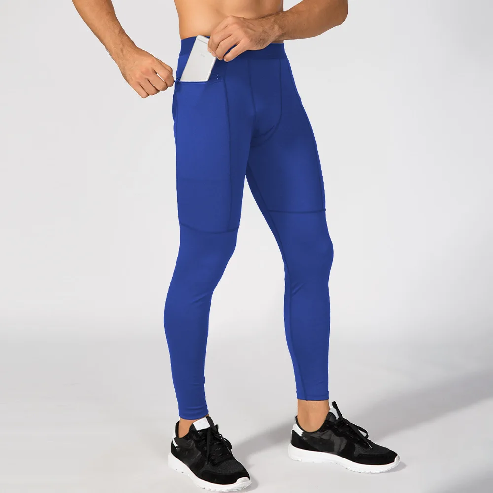 Legging de sport moulant avec poche pour homme, pantalon de compression, coupe sèche, course à