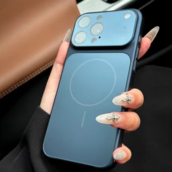 Premium Nano Matte Glass Magnetic Case with MagSafe Wireless Charging Compatibility - iPhone 15 (Navy)