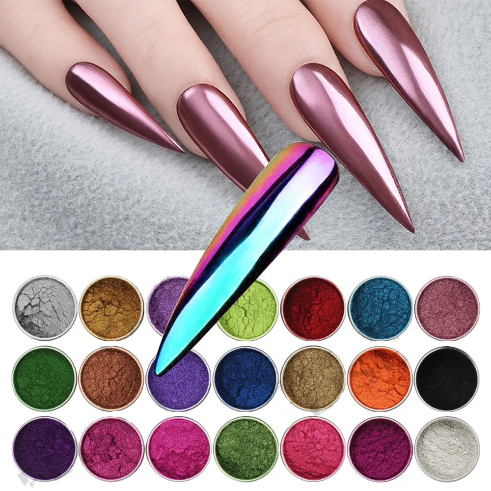 Nail powder 0.5g metallic mirror effect chrome glitter 19Colors for nail, nail powder, nail glitter, nail pigment