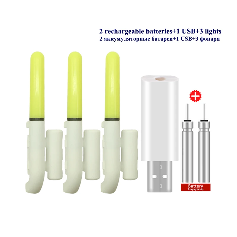 3PCS Luminous Light Stick+2 Recharge CR425+1 USB Electronic Light Sticks Ocean Fishing Electric Rod Stick Tackles fishing glow stick fishing tackle fishing light fishing light stick