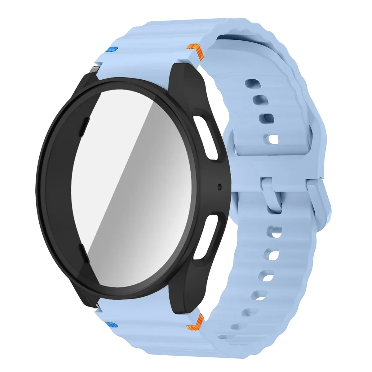Enhanced Silicone Band and Bumper Case with Tempered Glass Screen Protector