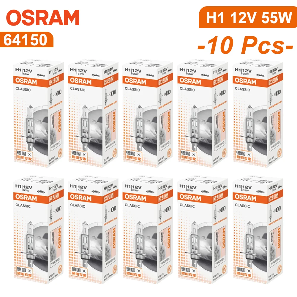 

OSRAM H1 12V 55W P14.5s 64150 Standard Light Car Halogen Headlight Auto Bulb 3200K Original Lamp OEM Quality