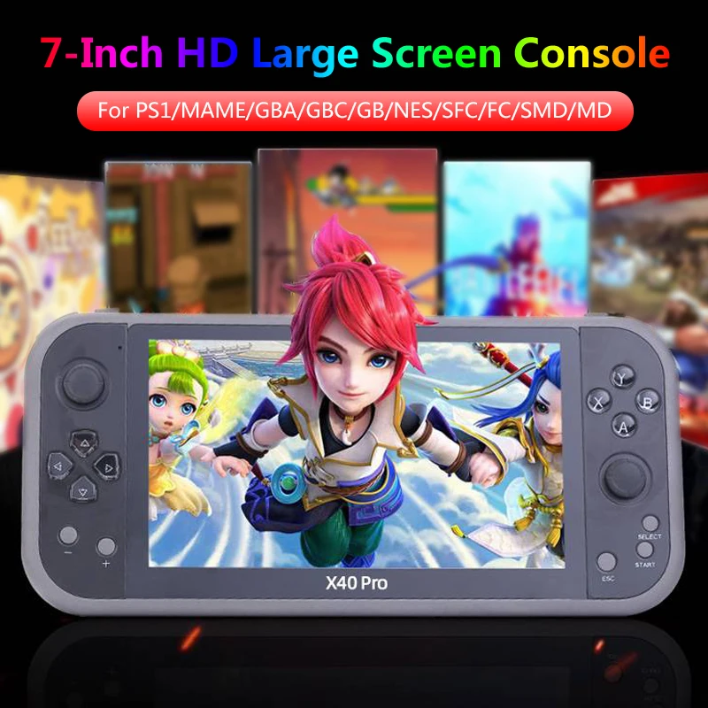 X40 Pro Retro Lettori Di Giochi Portatili Supporto Per Schermo Grande Da 7 Pollici Controller Wireless Console Di Gioco Psp Arcade Video 10000 Giochi