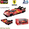 Original Bburago 1:18 1:24 1:43 Ferrari 499p Lmh #51 #50 Ferrari Model 2023 24h Le Mans Champion Ferrari Model Baking Paint Gift 1