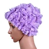 Summer Women Swim Cap Floral Petal Retro Swimming Hat Female Flower Bathing Cap 4