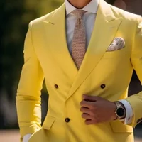 Suits Men Two Piece Sets Pant Set Blazer Turn Down Collar Full Sleeve Slim Fit Tight Waist Coat Long Pants Wedding Fabric Upgade