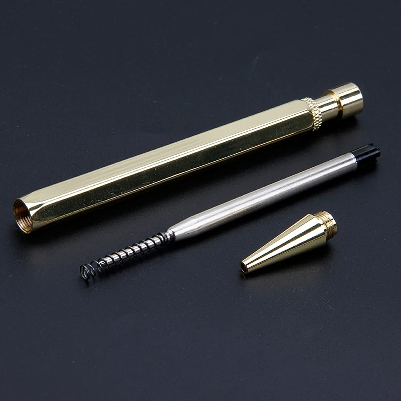 High Grade Gel Pen Rotating Threaded Brass Ballpoint New Gifts Golden Copper Pens Office School Stationery Precious Metal Pen