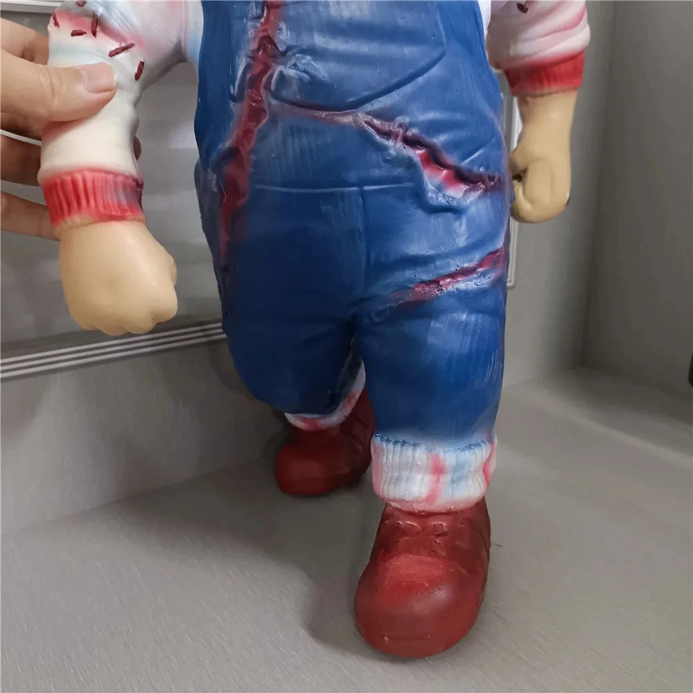 Chucky Doll Original Seed of 1/1 Stand Statue Horror Collection Doll Figure Child's Play Good Guys Big Chucky Halloween 45CM
