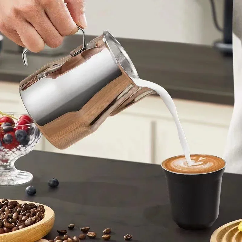 304 Stainless Steel Coffee Pots with Scale Coffee Milk Frothing Pitcher Jug Espresso Steaming Pitchers Milk Foam Jug tool coffee pot milk frothing jug