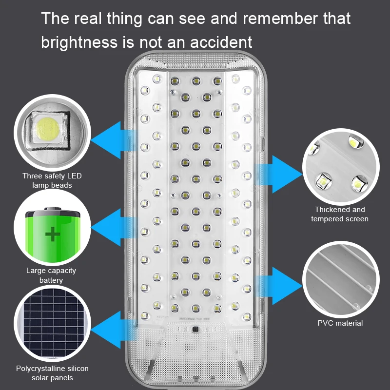 Solar Light High-Power 6500K LED Dusk to Dawn Waterproof LED Solar Street Light Backyard Street Lamps Security Flood Lighting 4