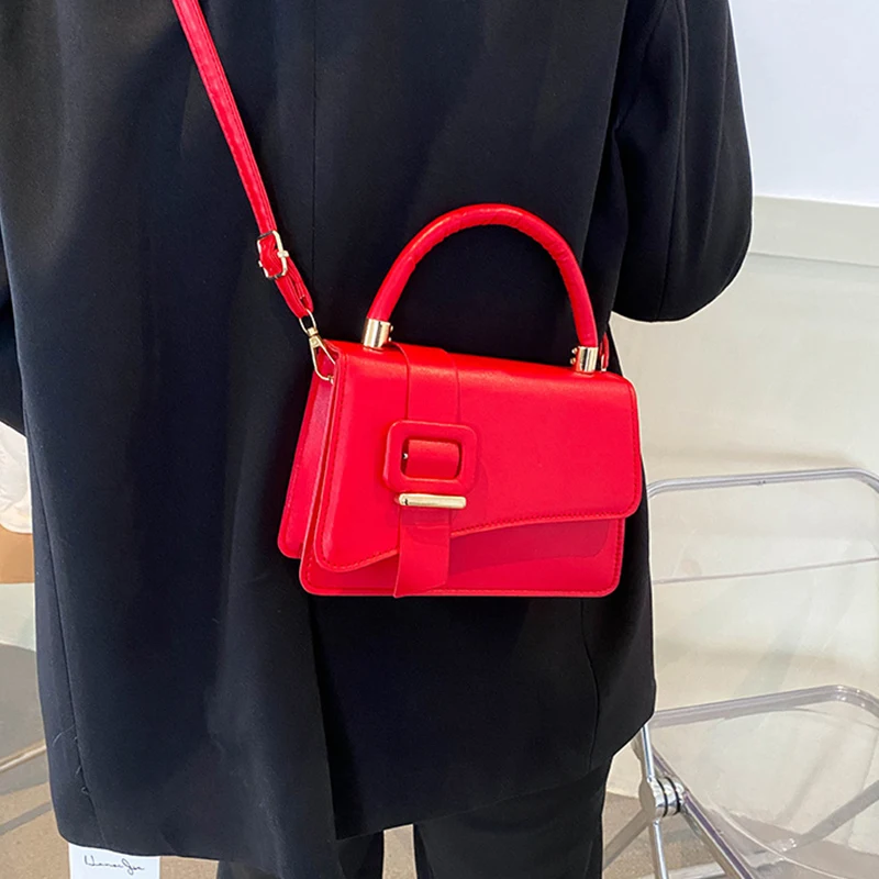 Bolsos PU Leather Woman Handbags Luxury Designer Female Shoulder Bag 2022 New Fashion All-match Messenger Small Square Bag