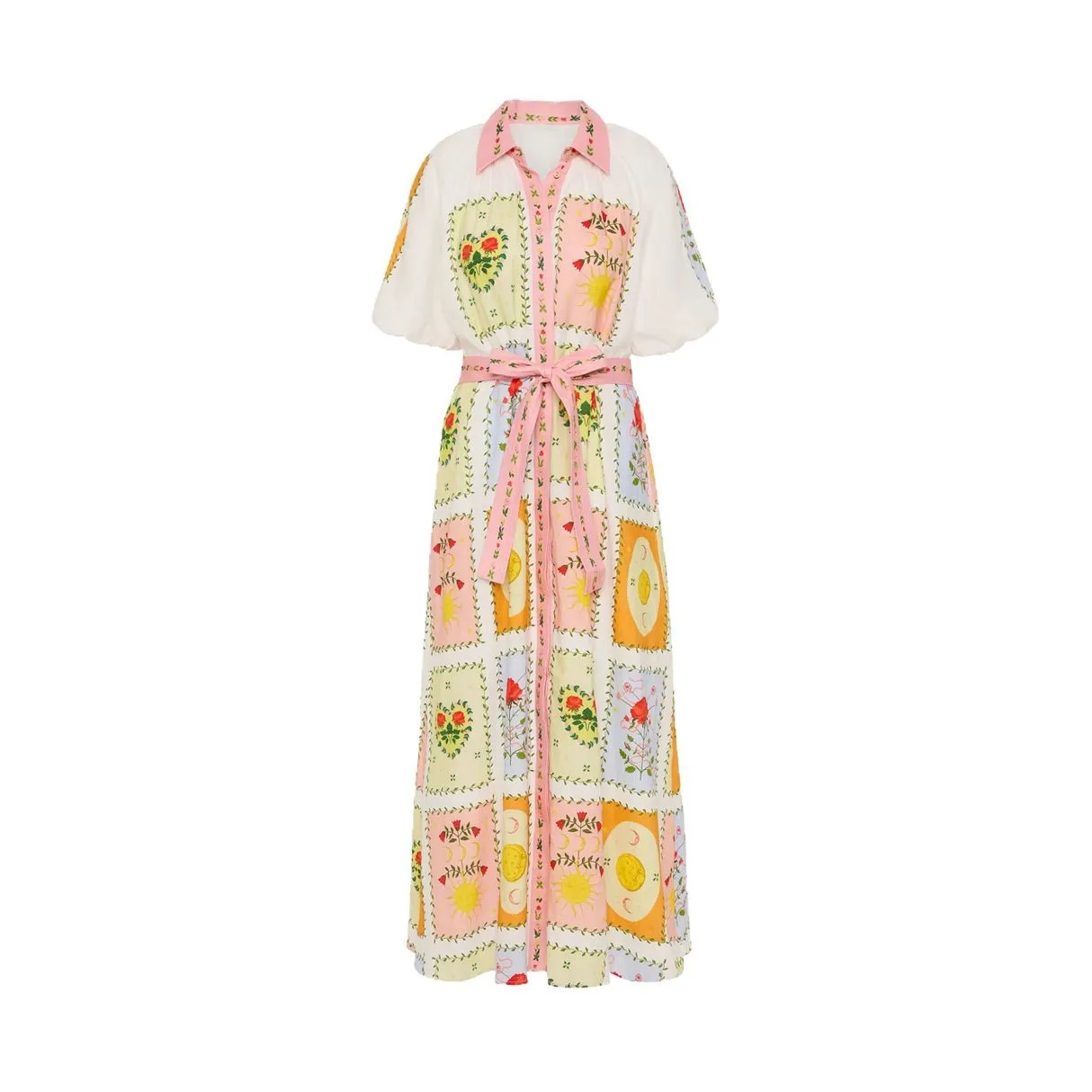 Cover Ups Dresses For Swimwear Women 2026 New Smiley Linen Loose Lace-Up Cardigan With Big Swing Dress For Ladies Summer Kaftan - 3