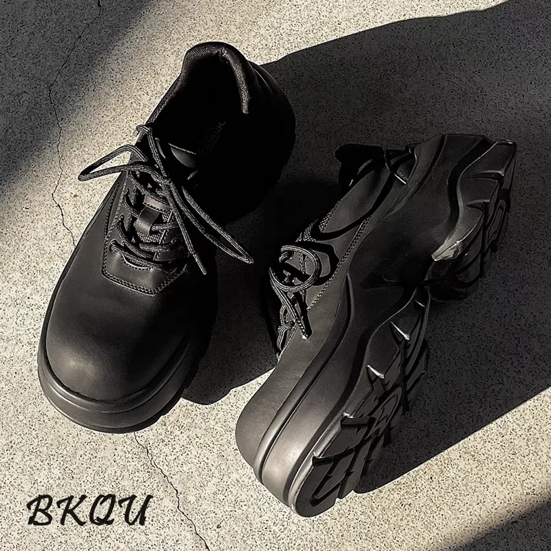 BKQU Increase 7cm Derby Daddy Shoes Men 2024 New Spring and Autumn Trend Handsome High-grade Casual Sports 4