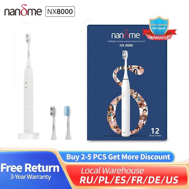 Smart Sonic Electric Toothbrush IPX7 Rechargeable Ultrasound Tooth Brush Ultrasonic Teethbrush
