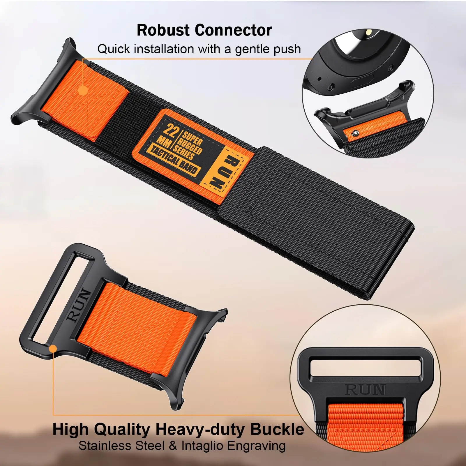 Sport Breathable Nylon Replacement Watch Band - 47mm