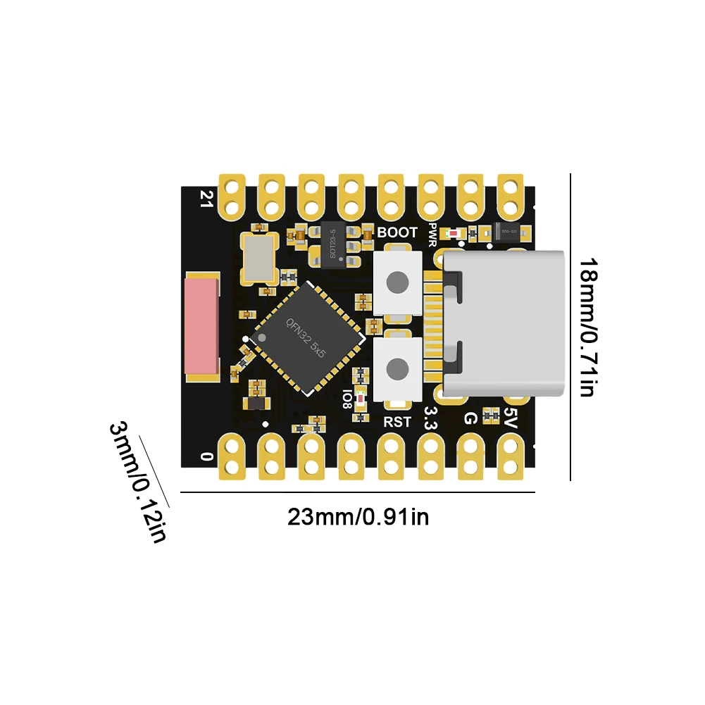 ESP32-C3 Electronics Project Board WiFi Bluetooth-Compatible ESP32 SuperMini Dev Board 3.3-6V Power Supply Low Power