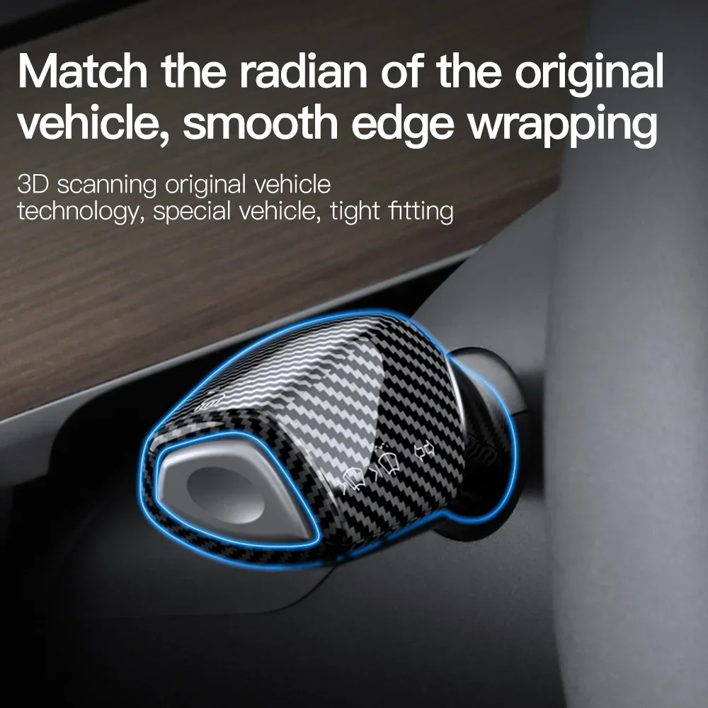 1 Pair YZ Carbon Fiber Steering Wheel and Shift Knob Protection Covers - Premium Car Interior Decor