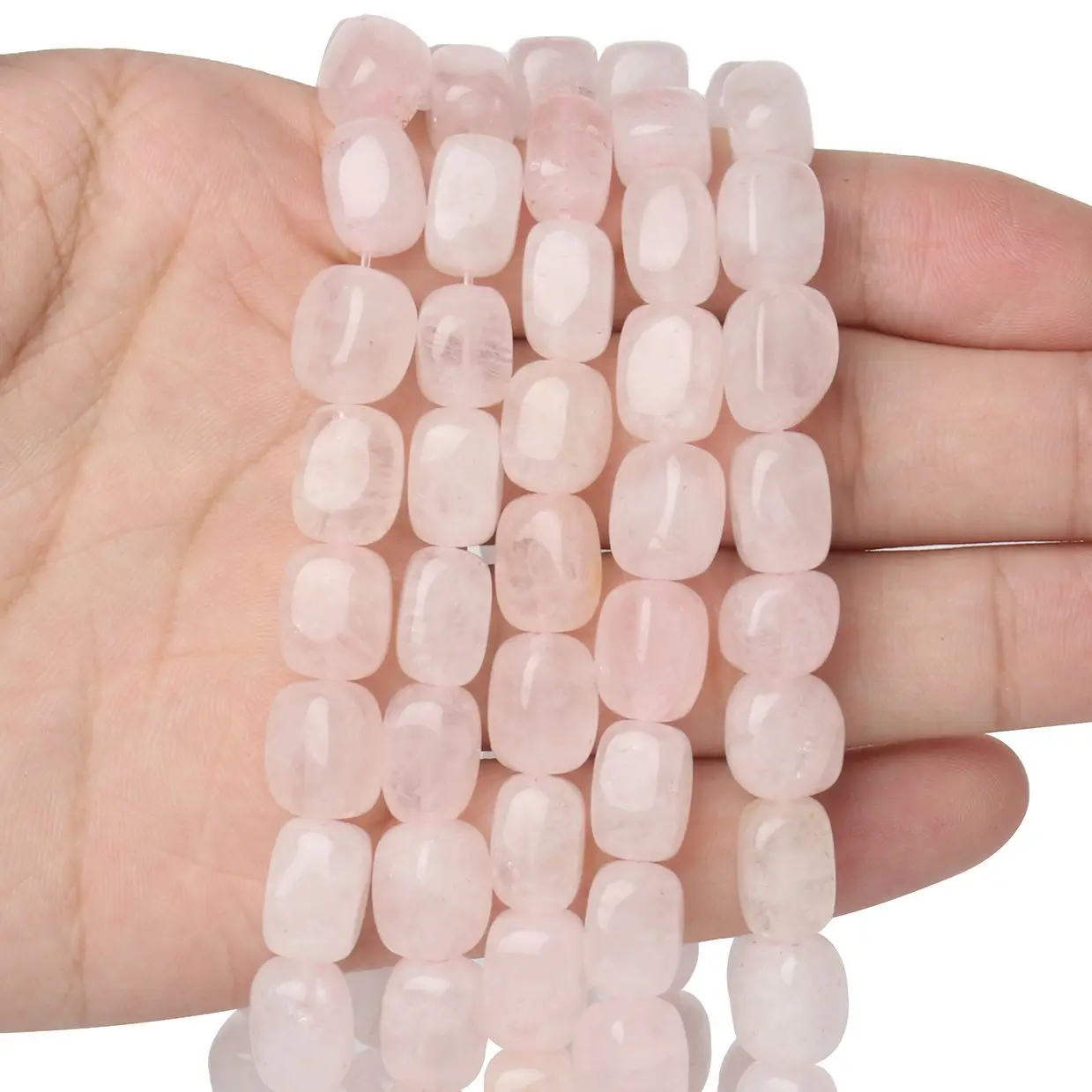 Natural Stone Beads Pink Rose Quartz Crystal Square Beads for Jewelry Making Diy Bracelet