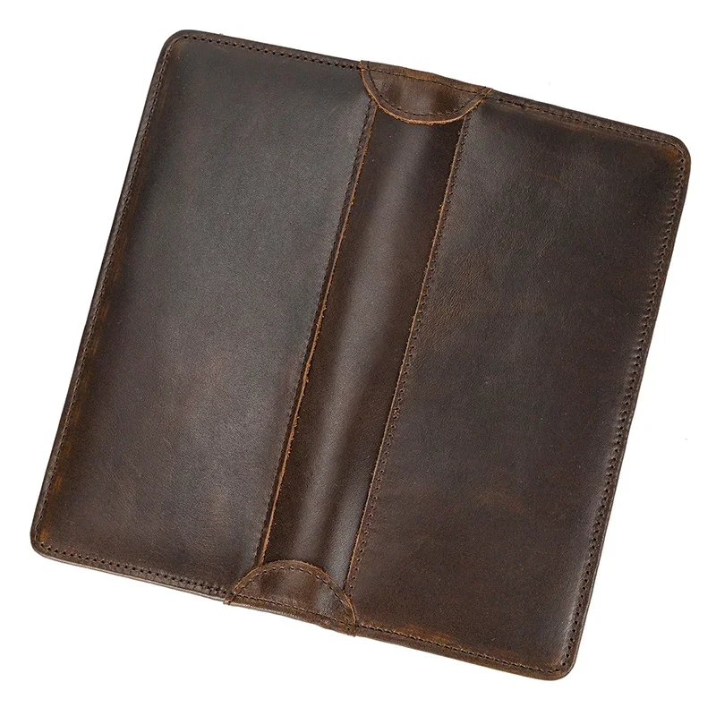 Men Leather Long Wallet Bifold Card Holder