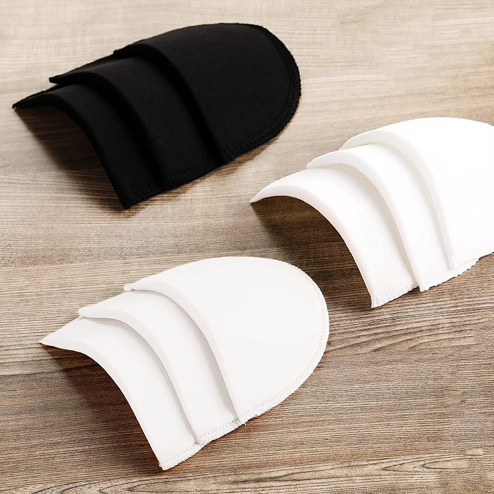 4 Pairs Foam Shoulder Pads Set Polyester Pad for Women Men Teens Sewing Accessories Clothes Set-in Shoulder Pads