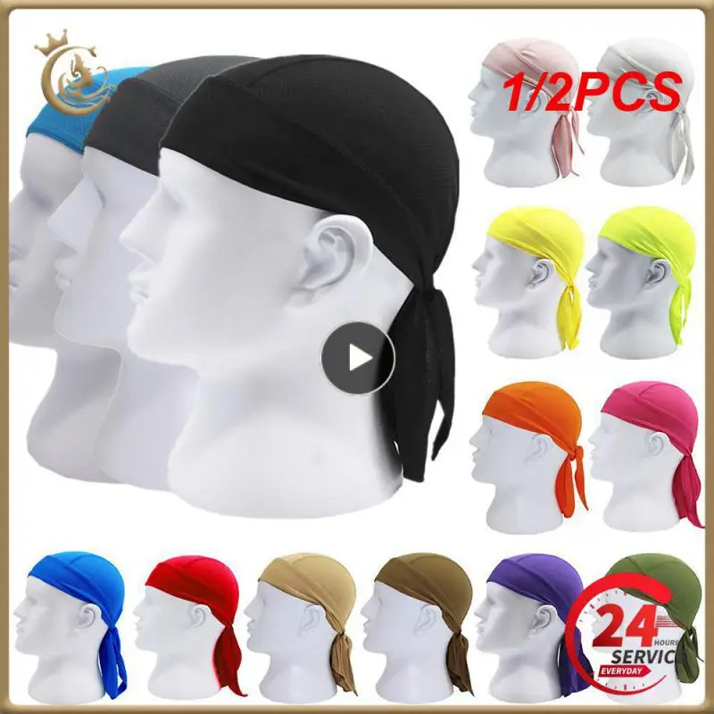 1/2Pcs Quick Pure Cycling Durag Head Sciarpa Summer Men Running Riding Bandana Foulard Ciclismo Pirate Headband